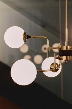 Stilnovo Galassia 6 pendel, guld - vit