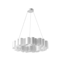 Stilnovo Honey pendellampa, rund, 86 cm, vit