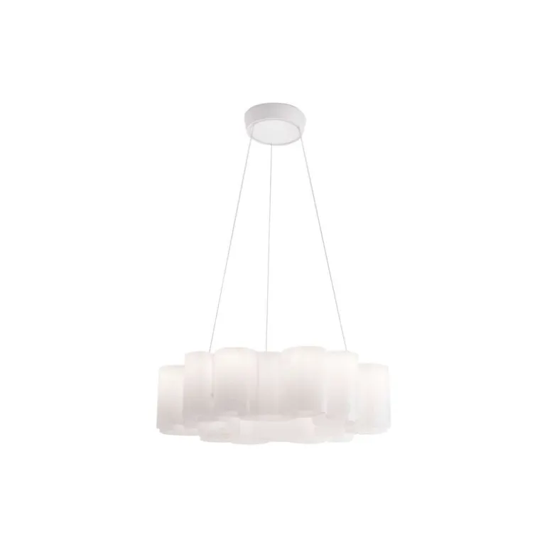 Stilnovo Honey pendellampa, rund, 60 cm, vit