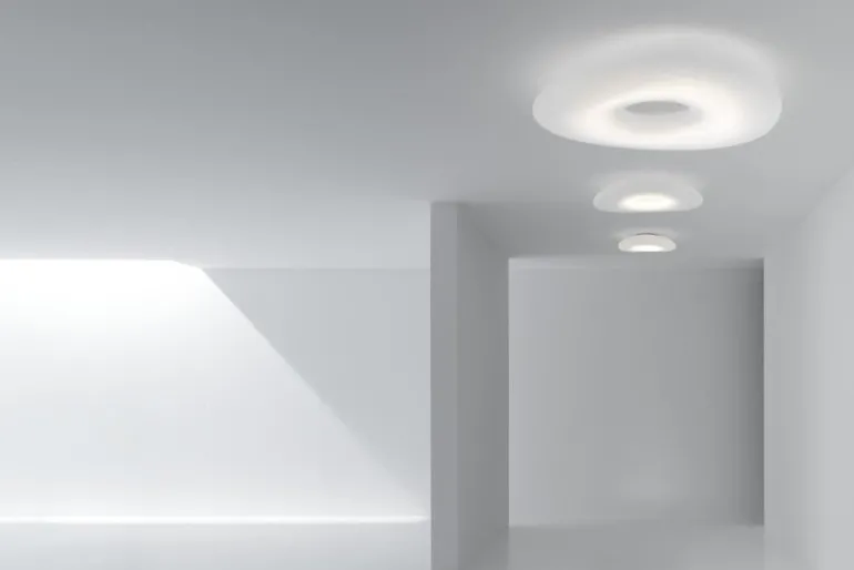 Stilnovo Mr. Magoo taklampa, 76 cm, vit