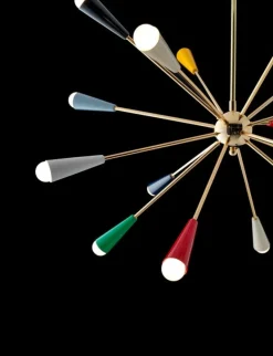 Stilnovo Sputnik pendellampa, guld - flerfärgad