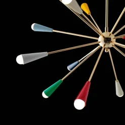 Stilnovo Sputnik pendellampa, guld - flerfärgad