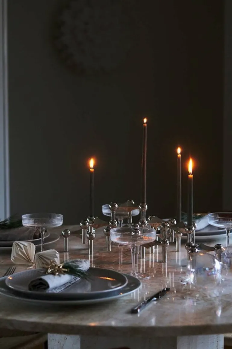 STOFF Copenhagen STOFF Nagel ljushållare, 3-pack, krom