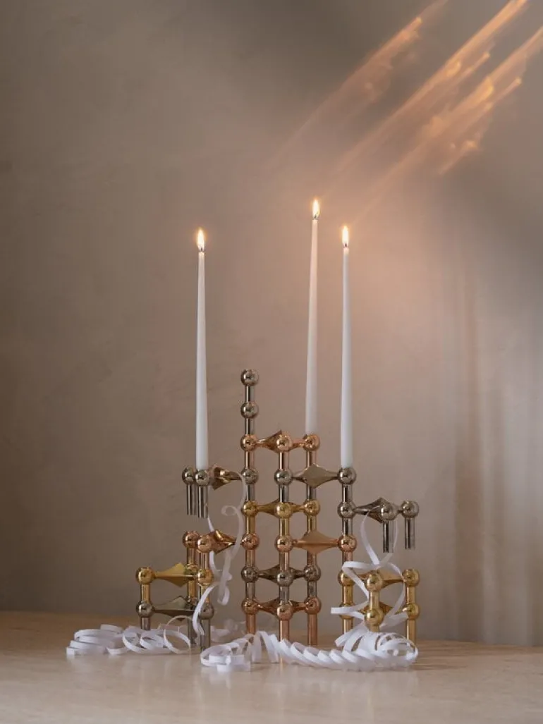 STOFF Copenhagen STOFF Nagel ljushållare, 3-pack, mässing