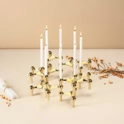 STOFF Copenhagen STOFF Nagel ljushållare, 3-pack, mässing