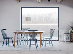 Stolab Carl bord, runt, 115 cm + 2 x 50 cm förlängningar, oljad ek