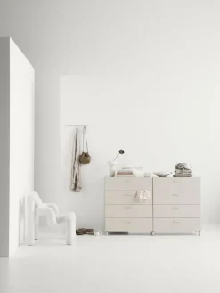 String Furniture Relief klädstång med krokar, liten, 41 cm, beige