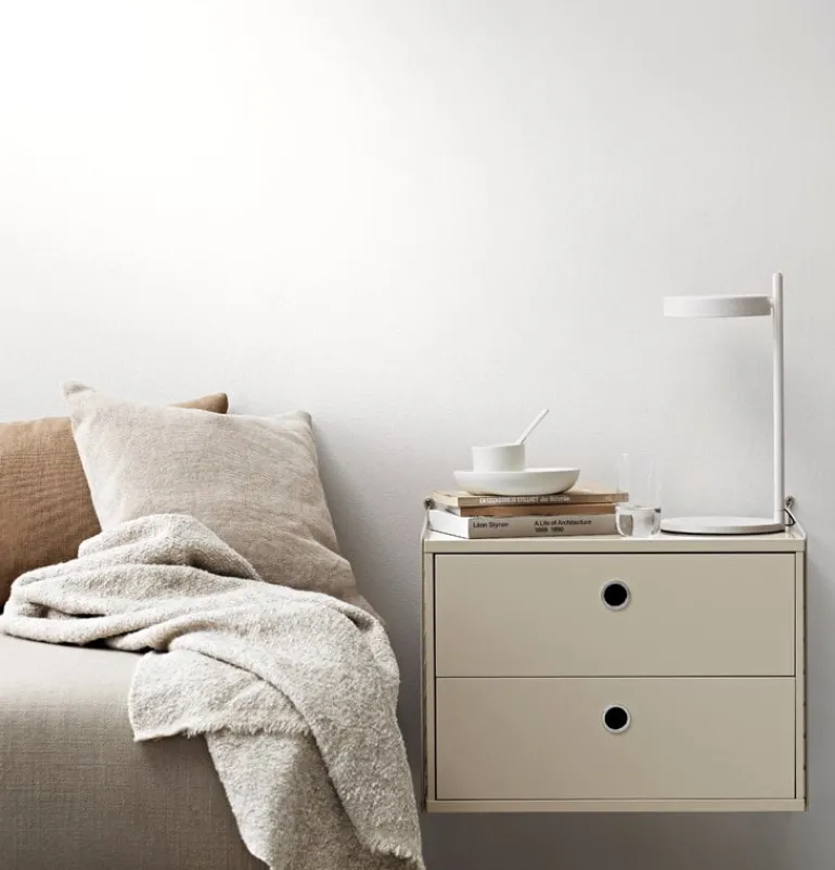 String Furniture String byrå med 2 lådor, 58 x 30 cm, beige