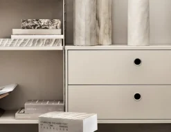 String Furniture String byrå med 2 lådor, 78 x 30 cm, beige