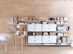 String Furniture String byrå med 2 lådor, 58 x 30 cm, vit