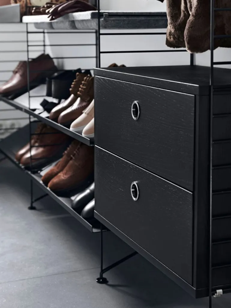 String Furniture String golvgavel 200 x 30 cm, 1-pack, svart