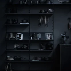 String Furniture String golvgavel 200 x 30 cm, 2-pack, svart