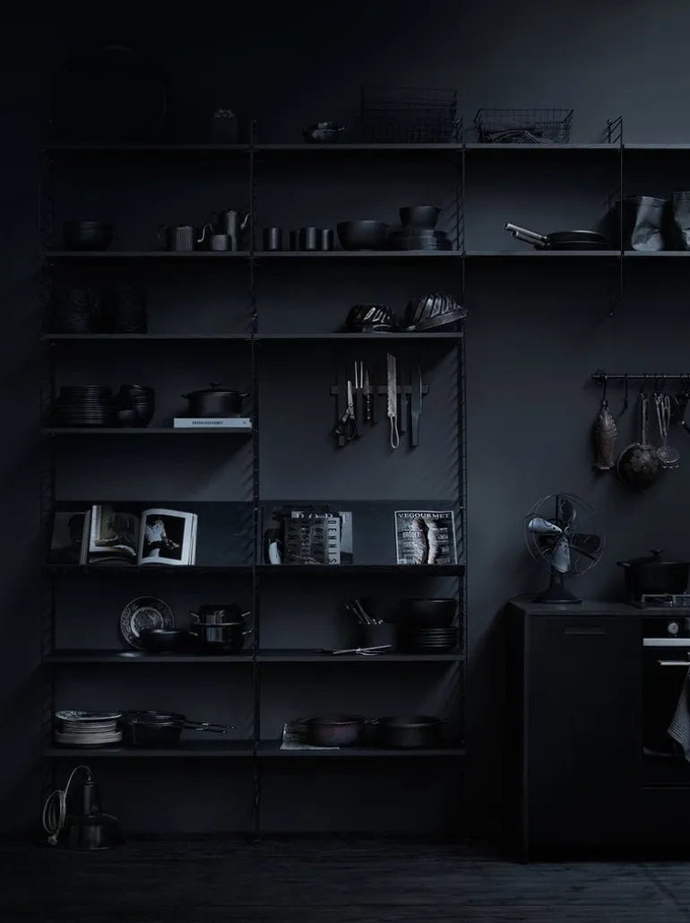 String Furniture String golvgavel 200 x 30 cm, 2-pack, svart