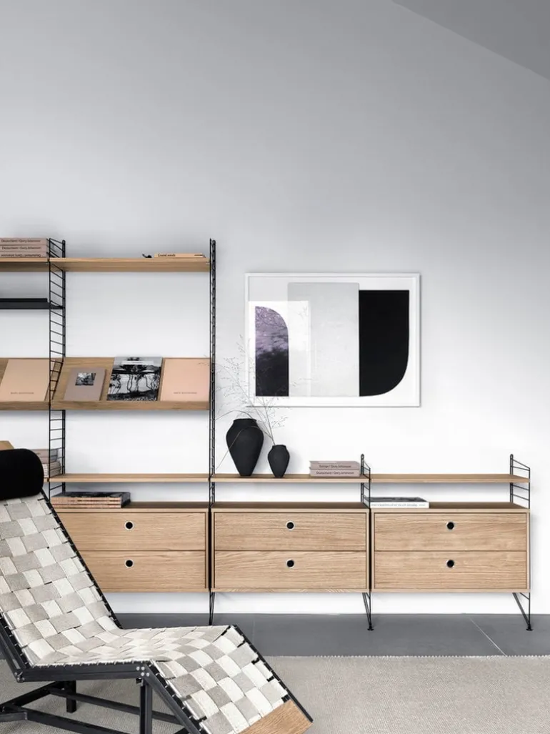 String Furniture String golvgavel 200 x 30 cm, 2-pack, svart