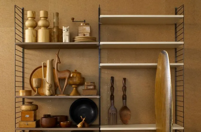 String Furniture String golvgavel 200 x 30 cm, 2-pack, svart