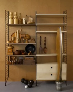 String Furniture String hylla 78 x 30 cm, 3-pack, valnöt