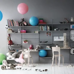 String Furniture String hylla 58 x 30 cm, 3-pack, grå