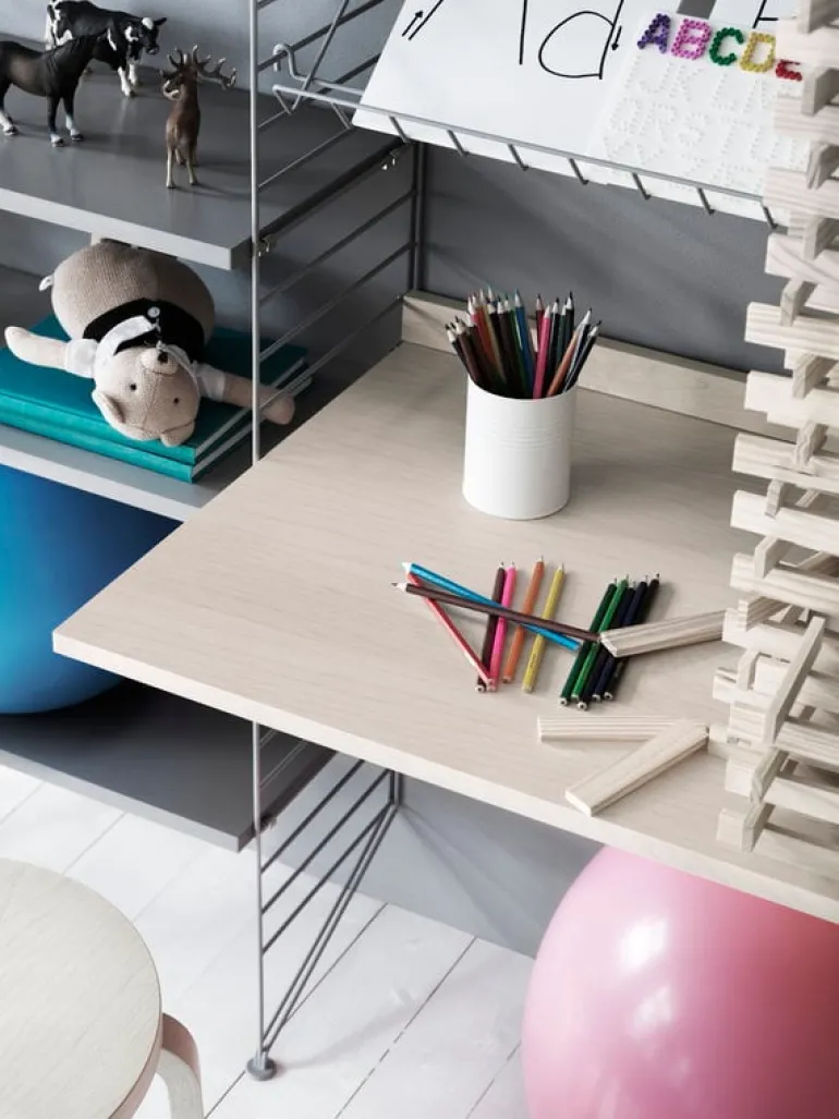 String Furniture String hylla 58 x 30 cm, 3-pack, grå