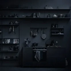 String Furniture String hylla 58 x 30 cm, 3-pack, svartbetsad ask