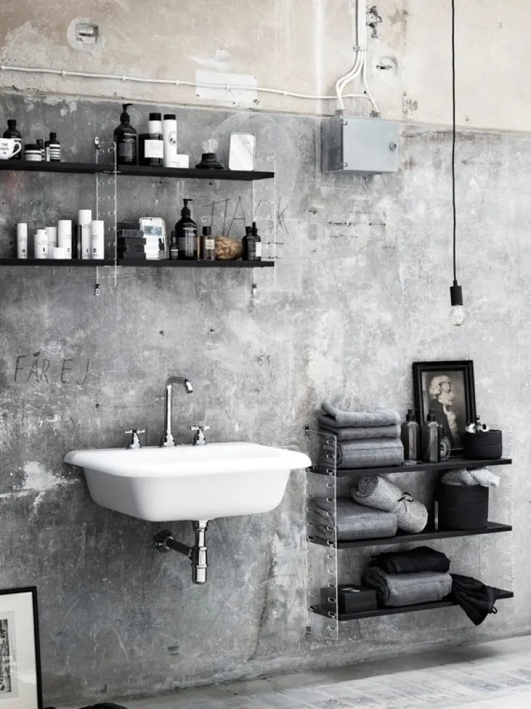 String Furniture String hylla 58 x 20 cm, 3-pack, svartbetsad ask