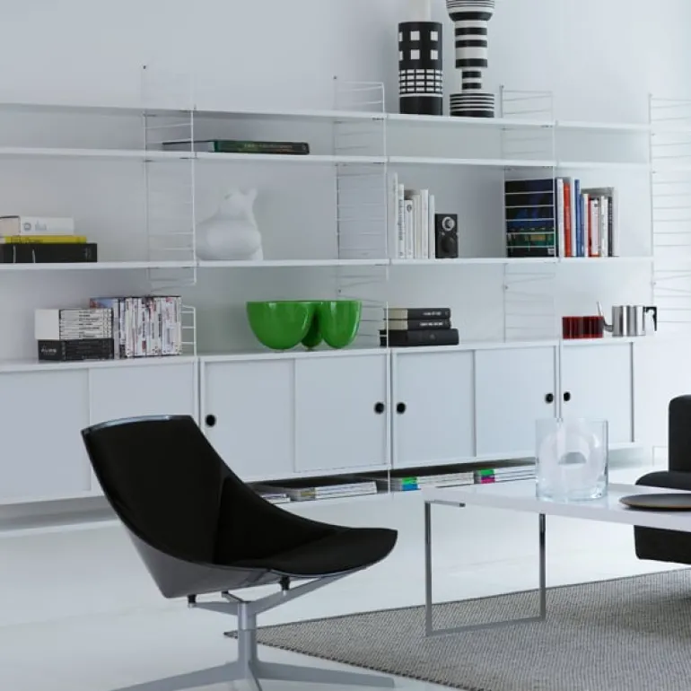 String Furniture String hylla, 78 x 30 cm, 3-pack, vit