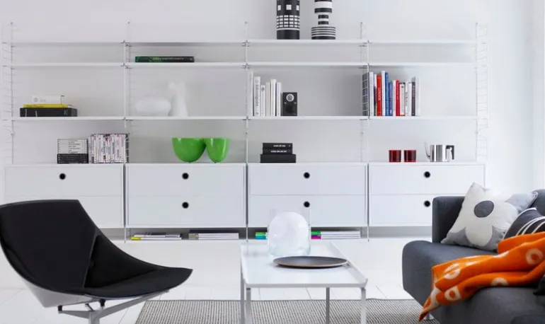 String Furniture String hylla, 78 x 30 cm, 3-pack, vit