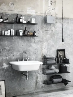 String Furniture String hylla 78 x 20 cm, 3-pack, svartbetsad ask