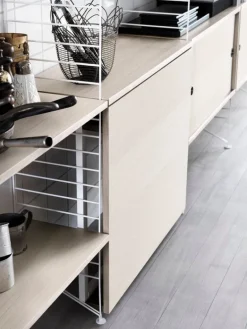 String Furniture String klaffbord, ask - vit