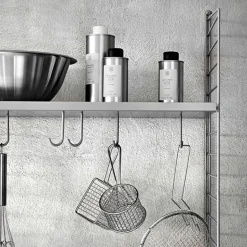 String Furniture String krokar för metallhylla, 5-pack, grå