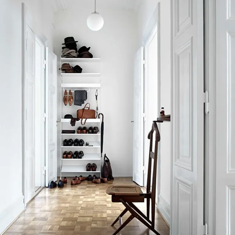 String Furniture String metallhylla, 58 x 30 cm, hög, grå