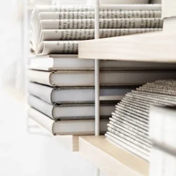 String Furniture String Pocket hylla, ask - vit