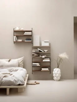 String Furniture String Pocket hylla, valnöt - svart