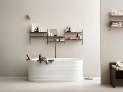 String Furniture String Pocket hylla, valnöt - svart