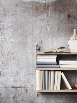 String Furniture String Pocket hylla, ek - vit