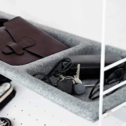 String Furniture String skålhylla, filt, ljusgrå