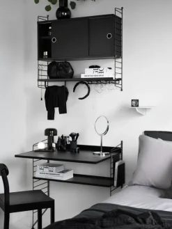 String Furniture String skrivbord, svartbetsad ask