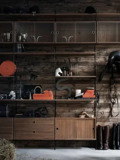 String Furniture String skåp, 78 x 30 cm, valnöt