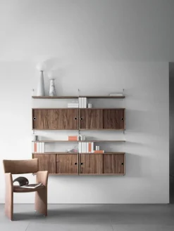 String Furniture String skåp, 78 x 30 cm, valnöt