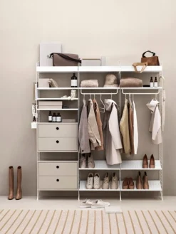 String Furniture String skohylla, 58 x 30 cm, vit