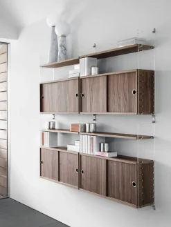 String Furniture String skåp, 78 x 20 cm, valnöt