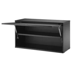 String Furniture String skåp med flipdörr, 78 x 30 cm, svartbetsad ask