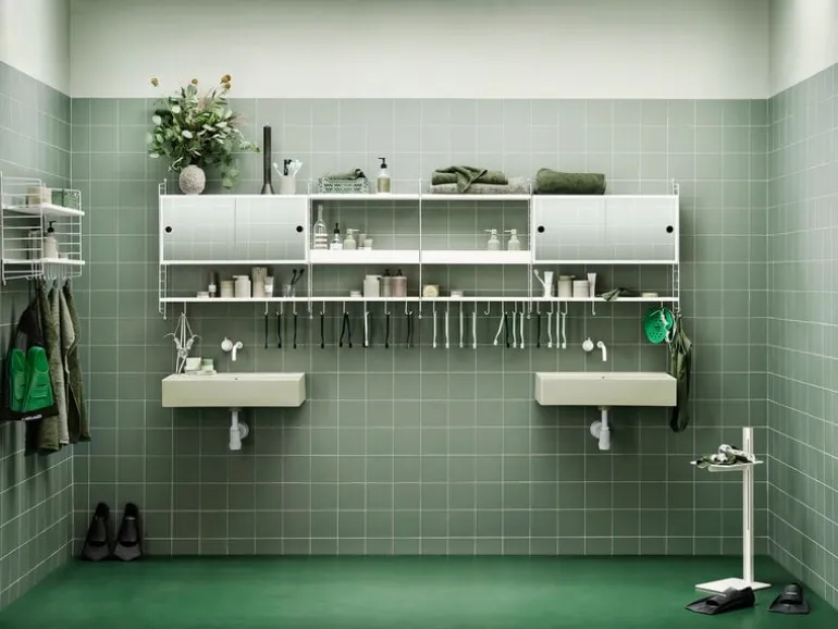 String Furniture String spegelskåp, vit