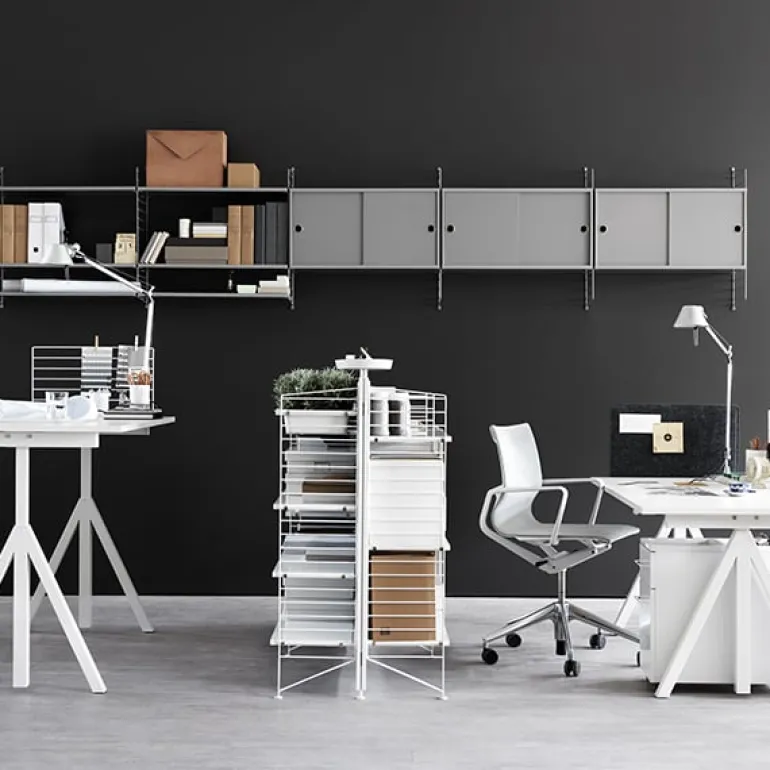 String Furniture String skåp, 78 x 20 cm, grå