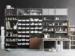 String Furniture String skåp, 78 x 20 cm, grå