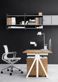 String Furniture String skåp, 78 x 20 cm, grå