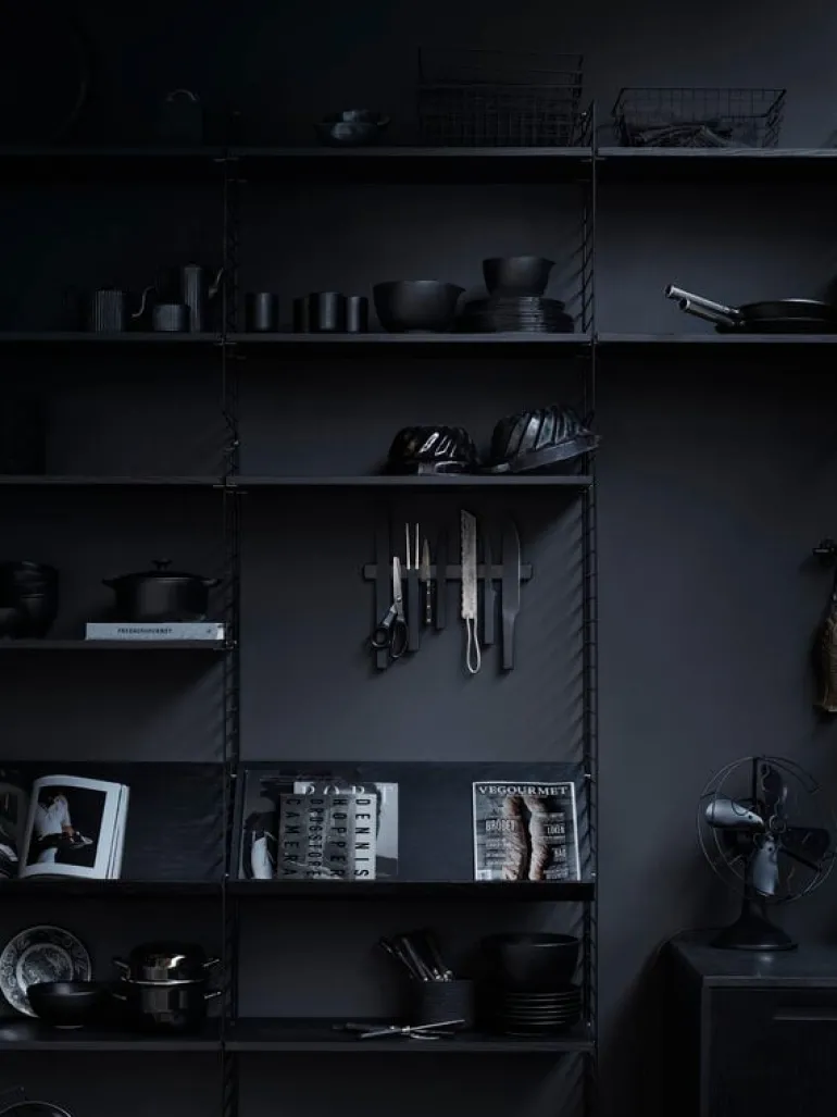 String Furniture String sidopanel 75 x 30 cm, 1-pack, svart