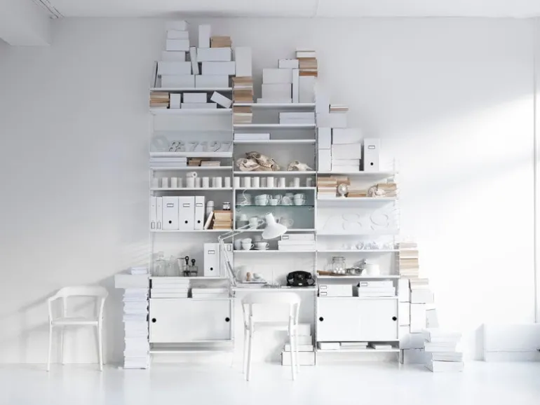 String Furniture String skåp, 78 x 20 cm, vit