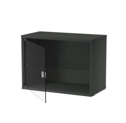 String Furniture String vitrinskåp med svängd glasdörr, 58 x 30 cm, mörkgrå