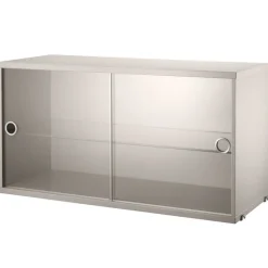 String Furniture String vitrinskåp, 78 x 30 cm, beige