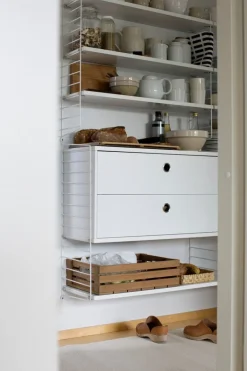 String Furniture String väggavlar, 75 x 20 cm, 2-pack, vit